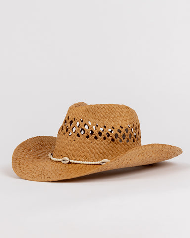 Womans Howdy Cowboy Straw Hat in Caramel