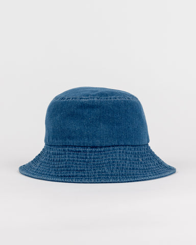 Womans Miss Me Denim Bucket Hat in Sea Blue