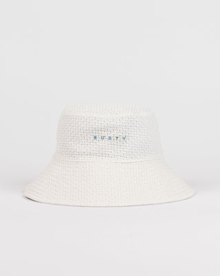 Womans Blanco Reversible Bucket Hat in White