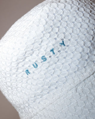 Womans Blanco Reversible Bucket Hat in White