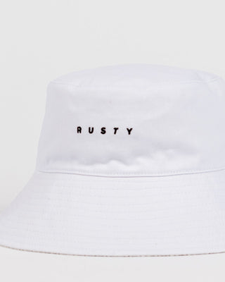 Womans Blanco Reversible Bucket Hat in White