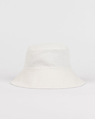Womans Blanco Reversible Bucket Hat in White