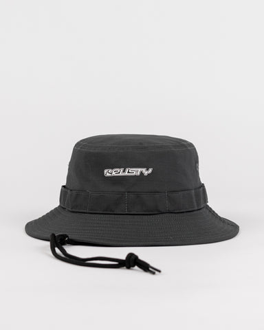 Mens Angler Bucket Hat in Coal