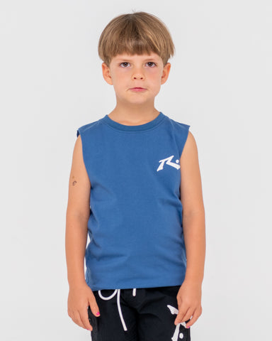 Boy wearing Competition Muscle Runts in Delft Blue