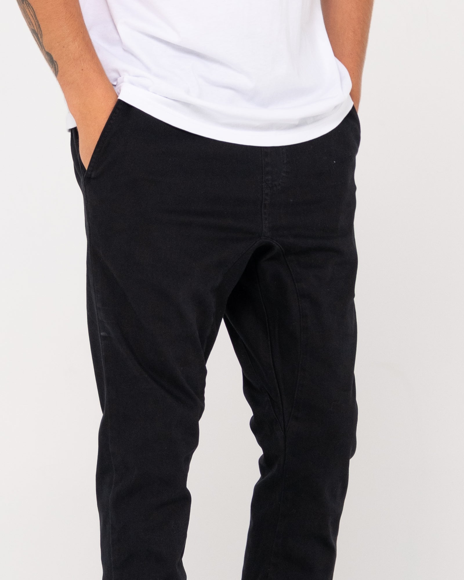 Hook Out Slim Fit Elastic Pant Black Rusty Australia