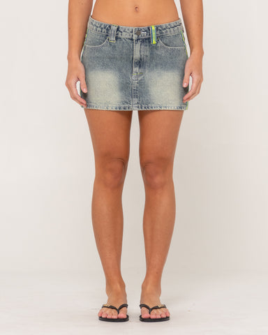 Flip Mommy Low Rise Mini Denim Skirt