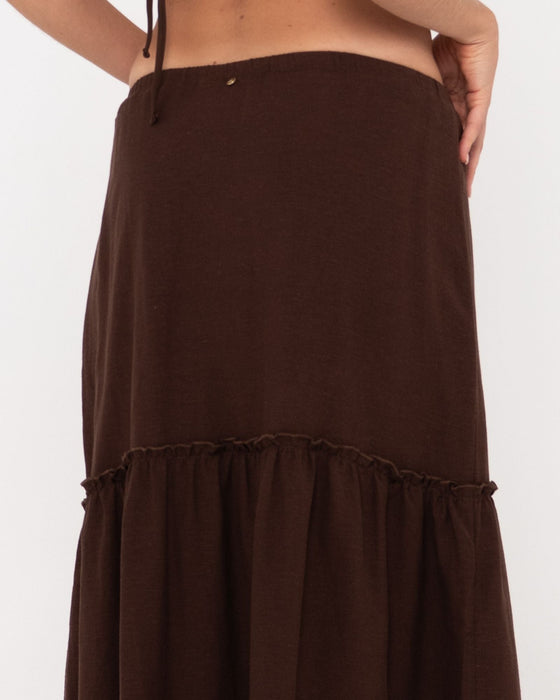 woman-wearing-violeta-low-rise-maxi-skirt-in-java