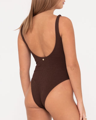 Woman wearing Sandalwood Retro One Piece in Java