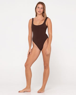 Woman wearing Sandalwood Retro One Piece in Java