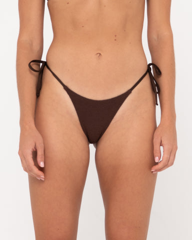 Woman wearing Sandalwood Brazilian Ties Bikini Pant in Java