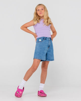 Girl wearing Starry Eyed Skimmer Tank Girls in Purple Nights