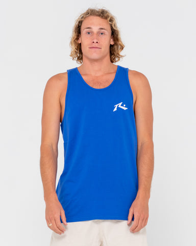 Man wearing Competition Tank in Royal Blue