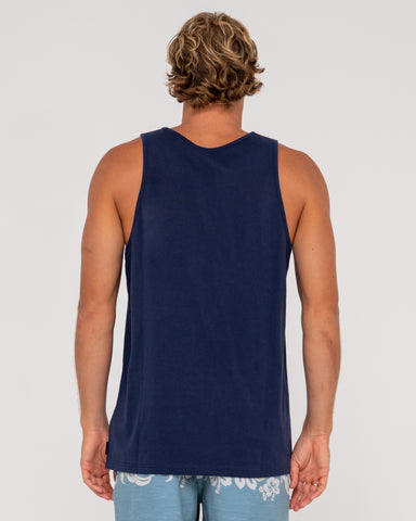 Man wearing Vital Tank in Navy Blue