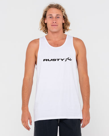 Man wearing Vital Tank in White