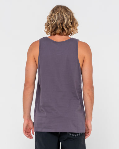 Man wearing Boxed Out Cf Reflective Tank in Coal