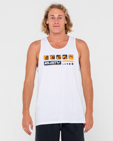 Man wearing Second Summer Tank in White