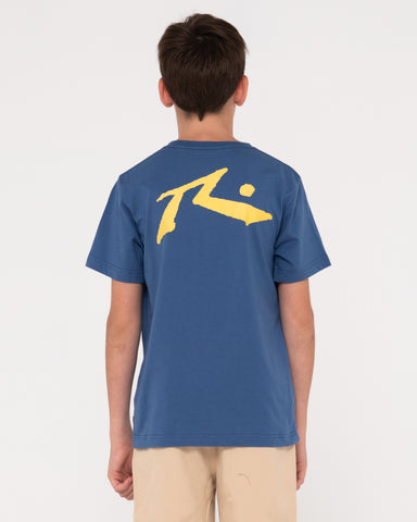 Boy wearing Competition Short Sleeve Tee Boys in Delft Blue