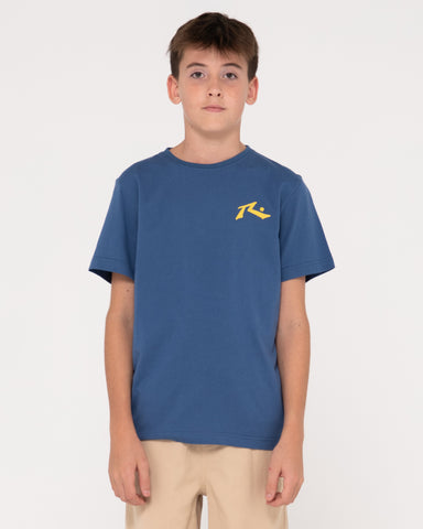 Boy wearing Competition Short Sleeve Tee Boys in Delft Blue