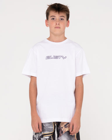 Boy wearing Flip Daddy Short Sleeve Tee Boys in White