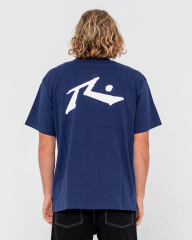 Man wearing Competition Short Sleeve Tee in Navy Blue