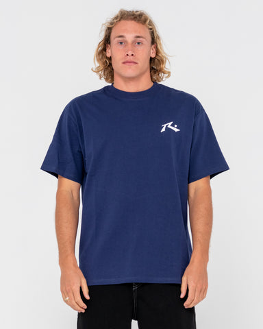 Man wearing Competition Short Sleeve Tee in Navy Blue