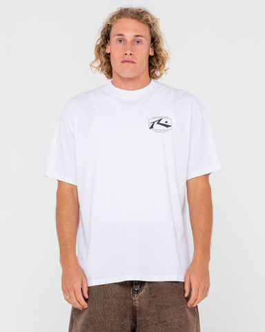 Man wearing Advocate Short Sleeve Tee in White 5