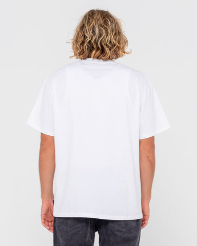 Man wearing Vital Rusty Short Sleeve Tee in White