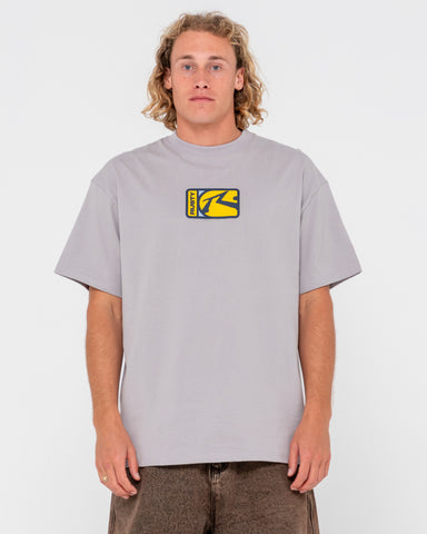 Man wearing Nanotech Short Sleeve Tee in Oyster Grey