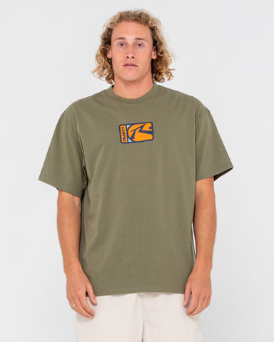 Man wearing Nanotech Short Sleeve Tee in Savanna