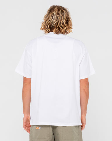 Man wearing Second Summer Short Sleeve Tee in White