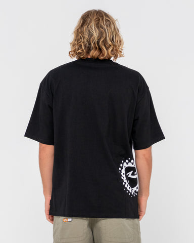 Man wearing Network Error Short Sleeve Tee in Black