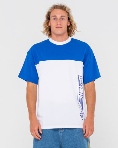 Man wearing Fool Me Twice Short Sleeve Tee in White