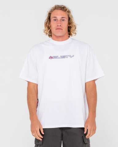 Man wearing Dead Eye Short Sleeve Tee in White