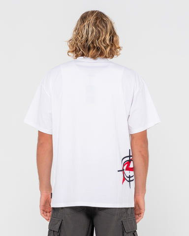 Man wearing Dead Eye Short Sleeve Tee in White