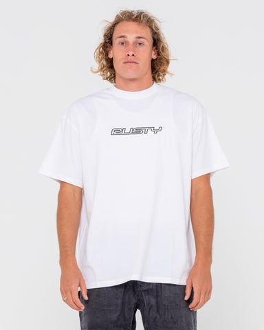 Man wearing Flip Daddy Tee Short Sleeve Tee in White