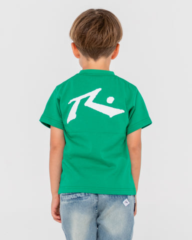 Boy wearing Competition Short Sleeve Tee Runts in Boston Green