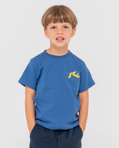 Boy wearing Competition Short Sleeve Tee Runts in Delft Blue