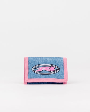 Girls Britney Tri Fold Wallet in Navy Blue