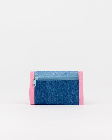 Girls Britney Tri Fold Wallet in Navy Blue