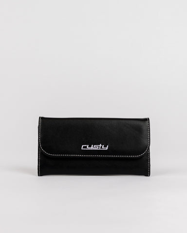 Womans Iris Flap Wallet in Black