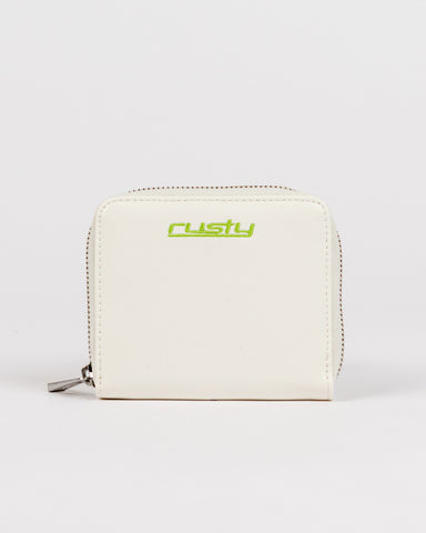 Womans Iris Compact Wallet in Off White