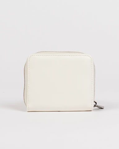 Womans Iris Compact Wallet in Off White