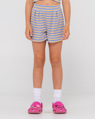 Girl wearing Camila Stripe Short Girls in Yonder Blue