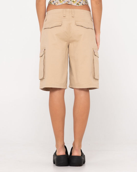 woman-wearing-tank-girl-low-rise-loose-fit-cargo-short-in-oatmilk