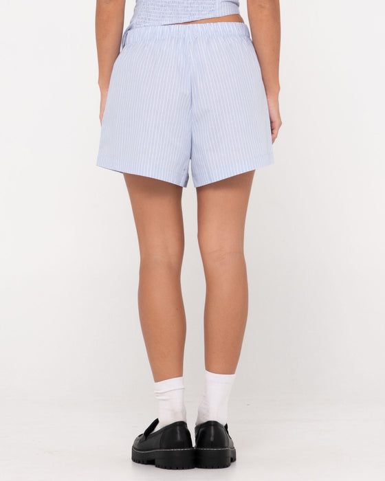 woman-wearing-ava-stripe-lounge-short-in-celestial-blue