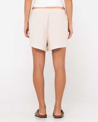 Woman wearing Palm Spings Lounge Short in Oatmeal