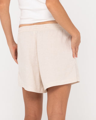 Woman wearing Palm Spings Lounge Short in Oatmeal