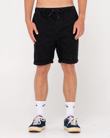 Man wearing Hooked On 18 Elastic Short in Black