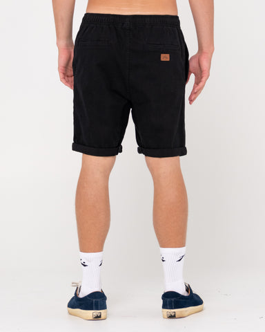 Man wearing Hooked On 18 Elastic Short in Black