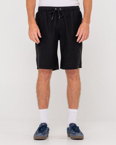 Man wearing Overtone Elastic Short in Black